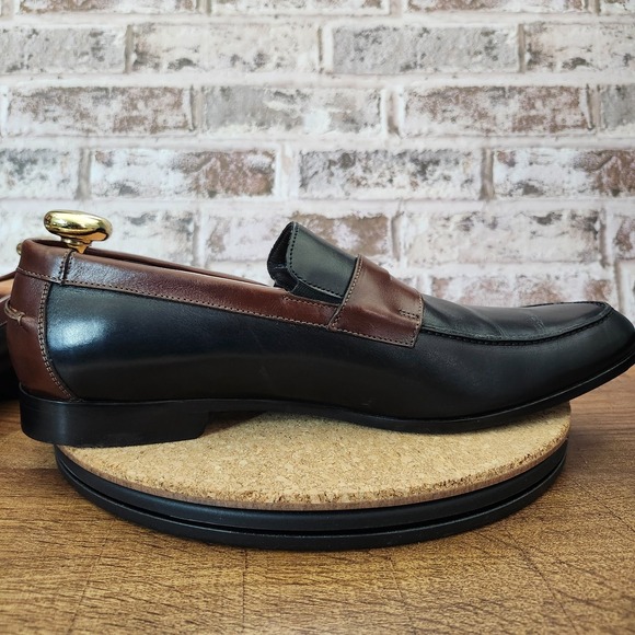 Donald J. Pliner Two Tone Penny Loafers mens Black/ Brown size 13 - Picture 15 of 16
